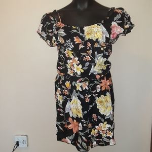 Plus Floral Off-Shoulder Romper
